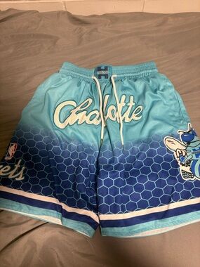 Just Don Charlotte Hornets Aqua Blue Basketball Shorts